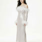 Neva Sequin Maxi Dress (White)