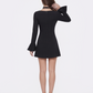 Alessandra Deep V Black Mini Dress