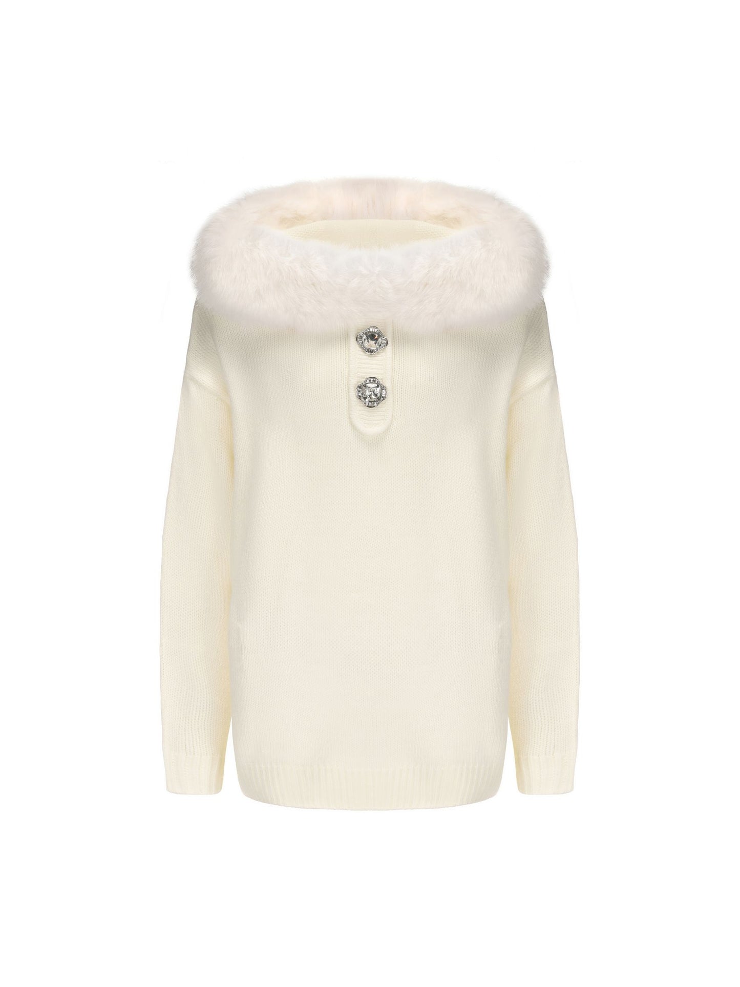 Ava Fur Sweatshirt (White)