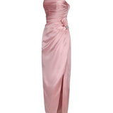 Emilia Satin Dress (Pink)