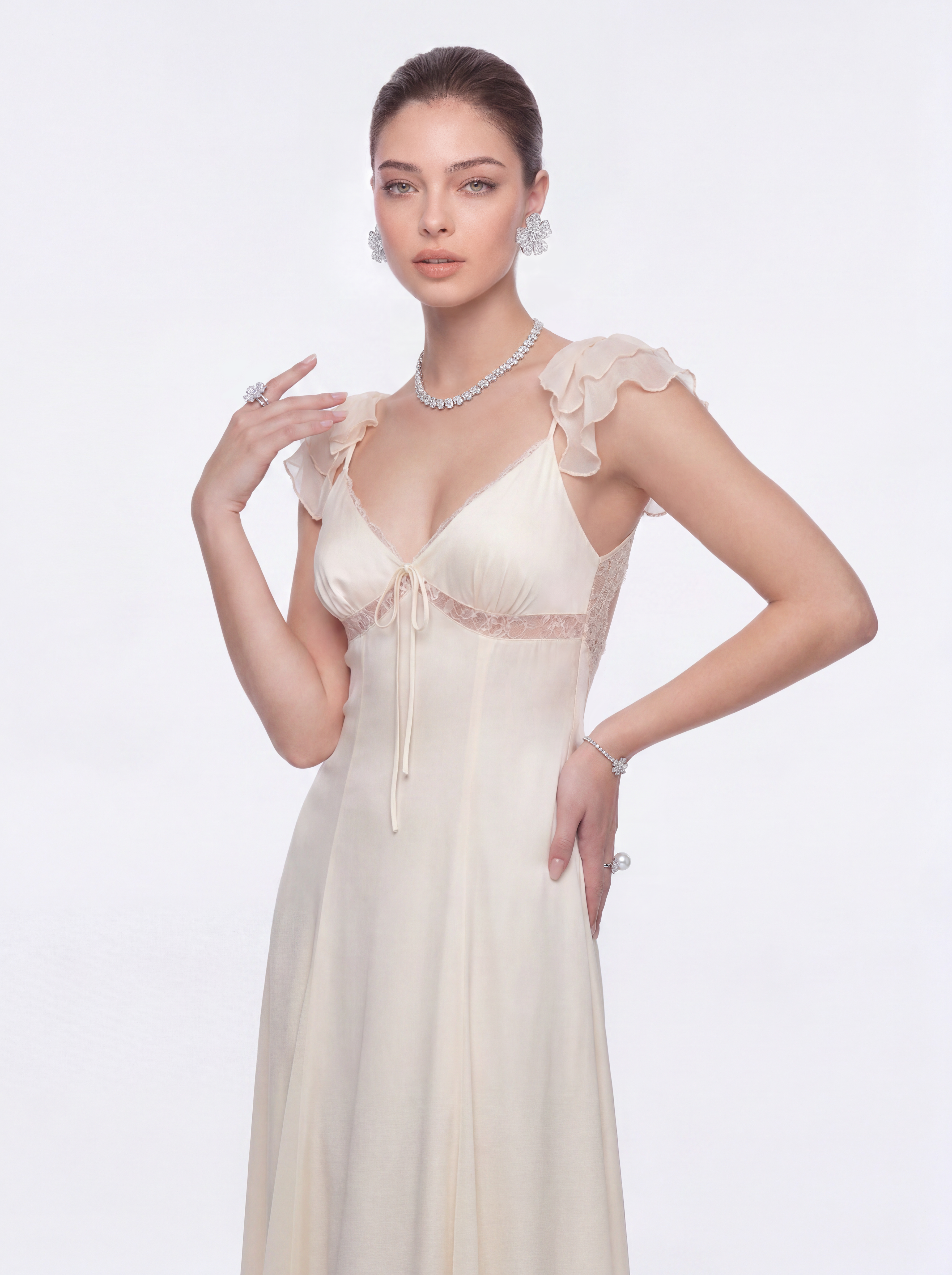 Meadow Open-Back Champagne Dress