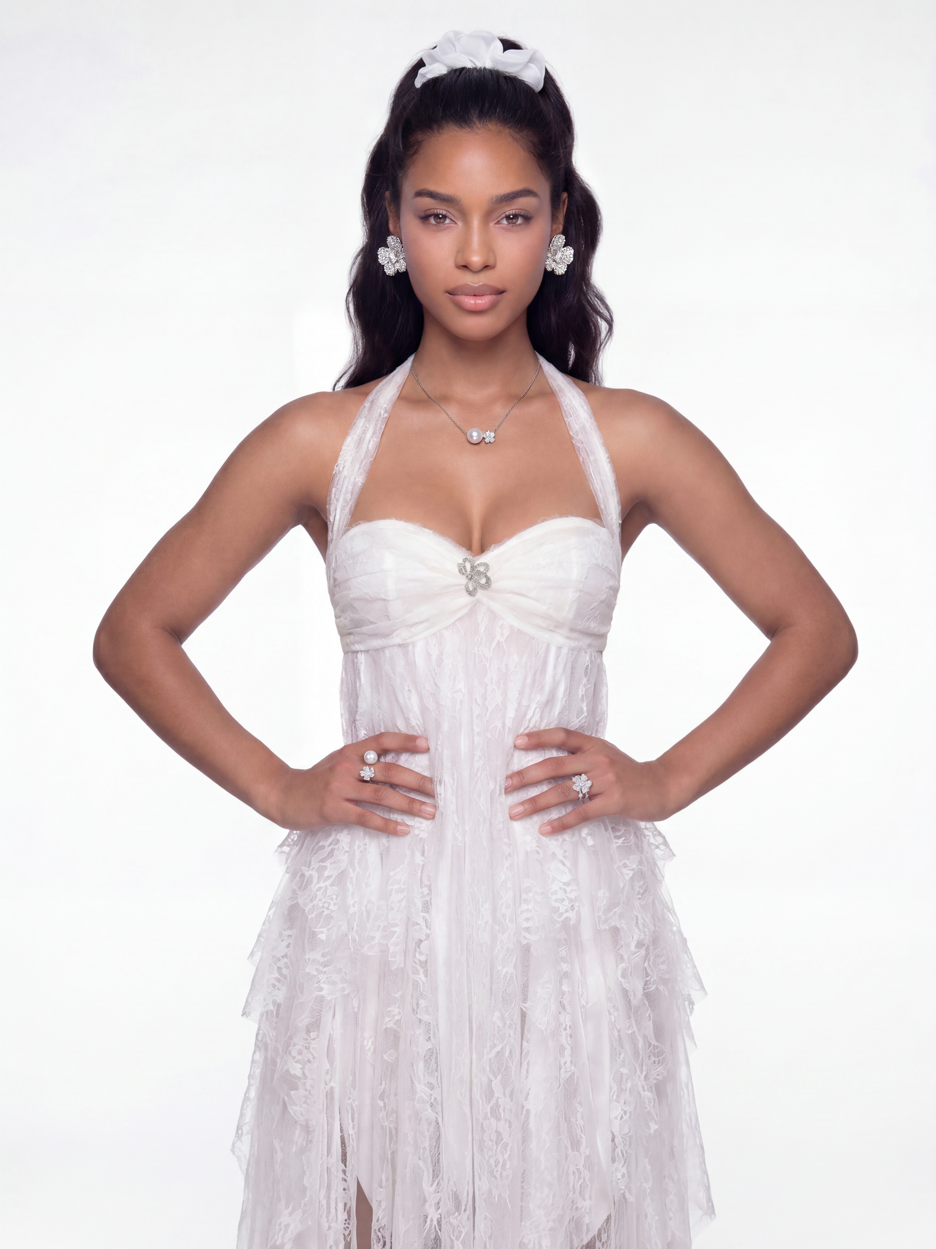 Aurora Halter White Dress