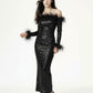 Neva Sequin Maxi Dress (Black)