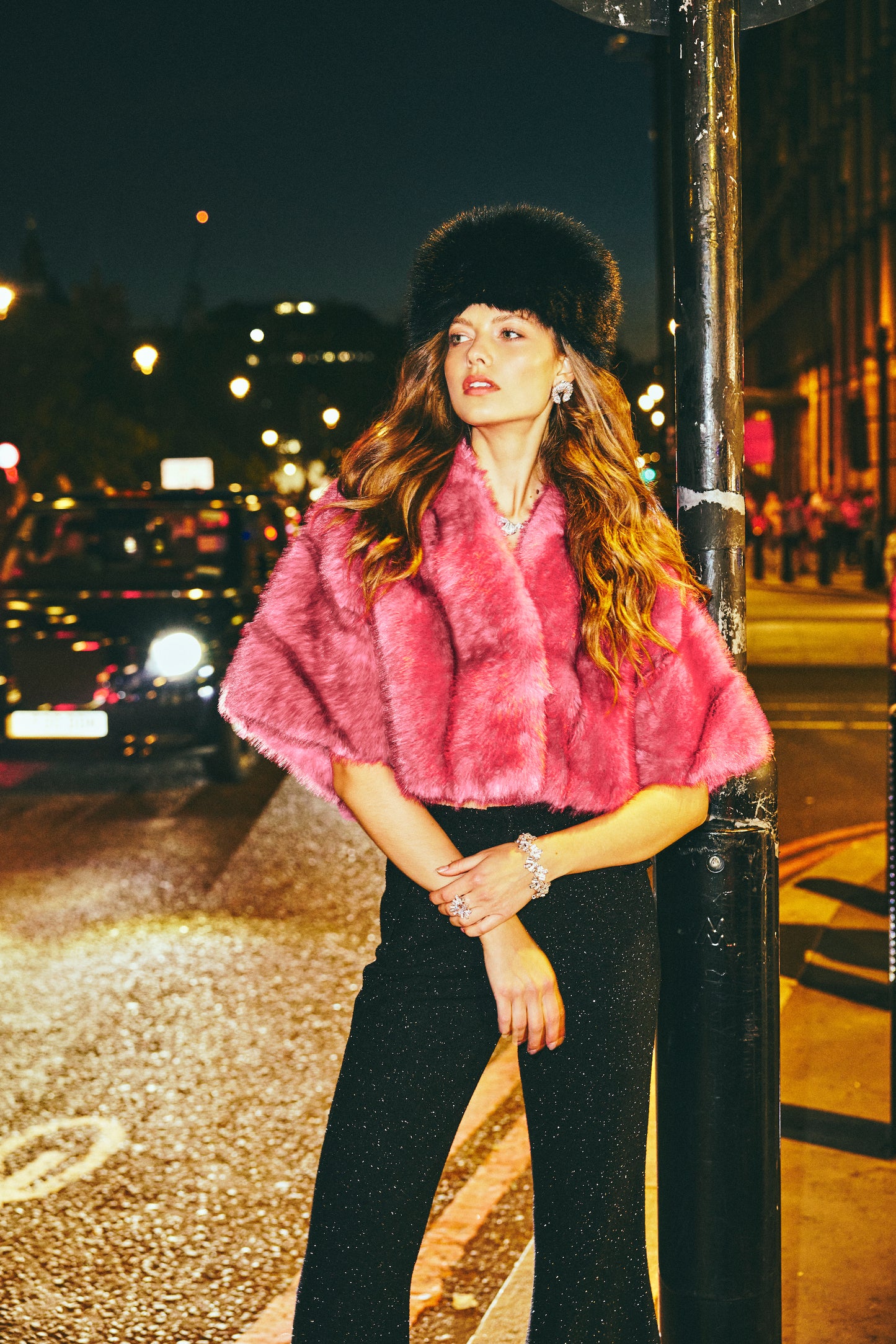 Sophia Fur Coat (Pink)