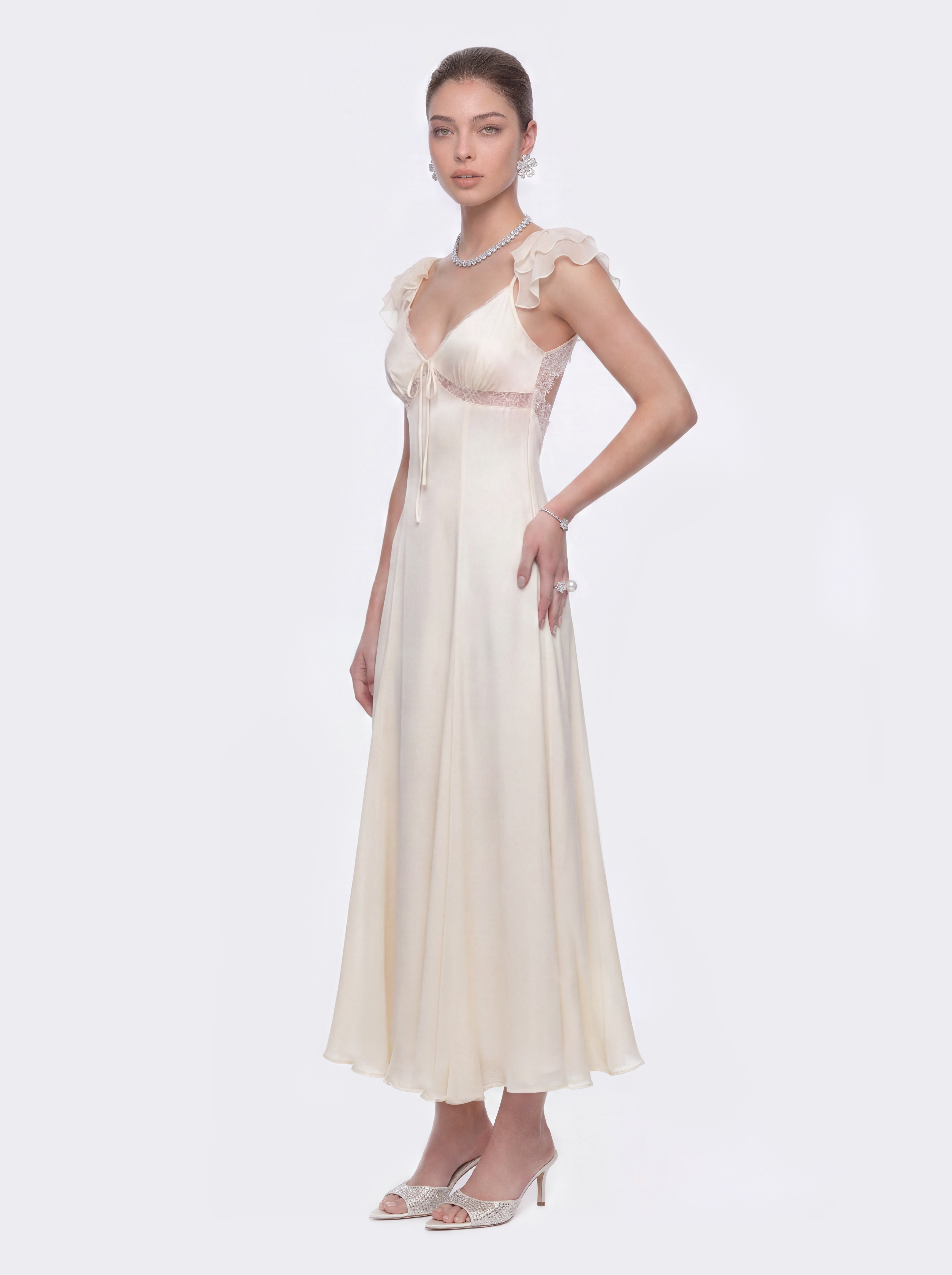 Meadow Open-Back Champagne Dress