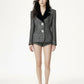 Maya Lapel Suit Jacket (Black & Silver)