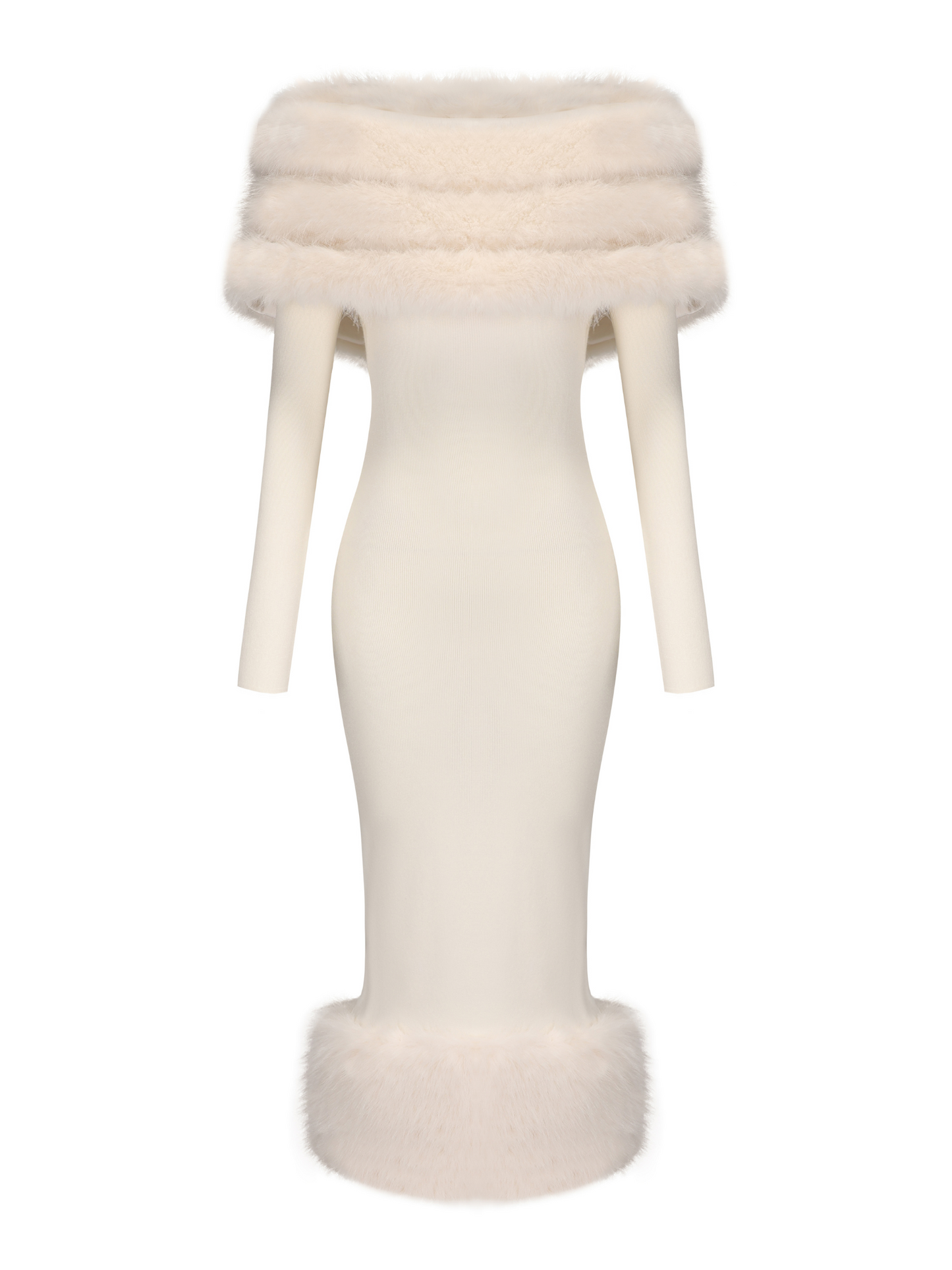 Natalia Fur Dress (White)