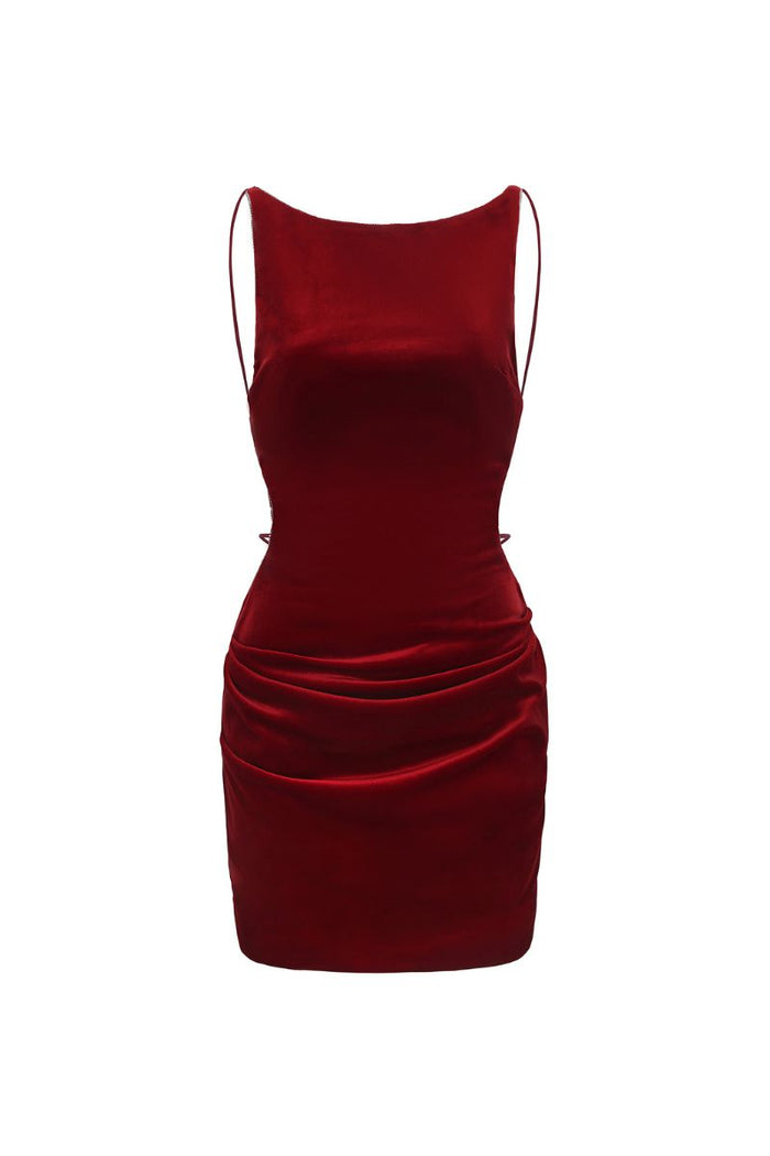 Nana Jacqueline Women's Lucia Velvet Dress - Red - Mini dresses Nana Jacqueline Women's Lucia Velvet Dress - Red - Mini dresses