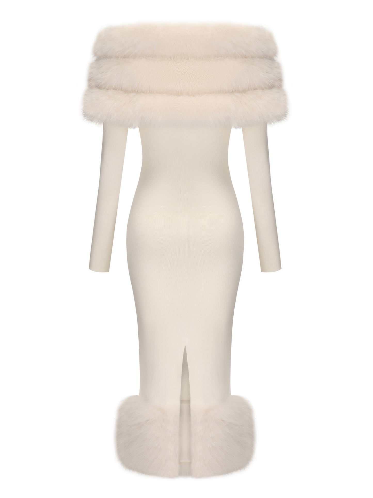 Natalia Fur Dress (White)