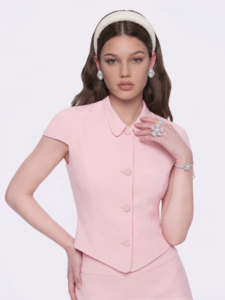 Alina Cap Sleeve Pink Top | Nana Jacqueline