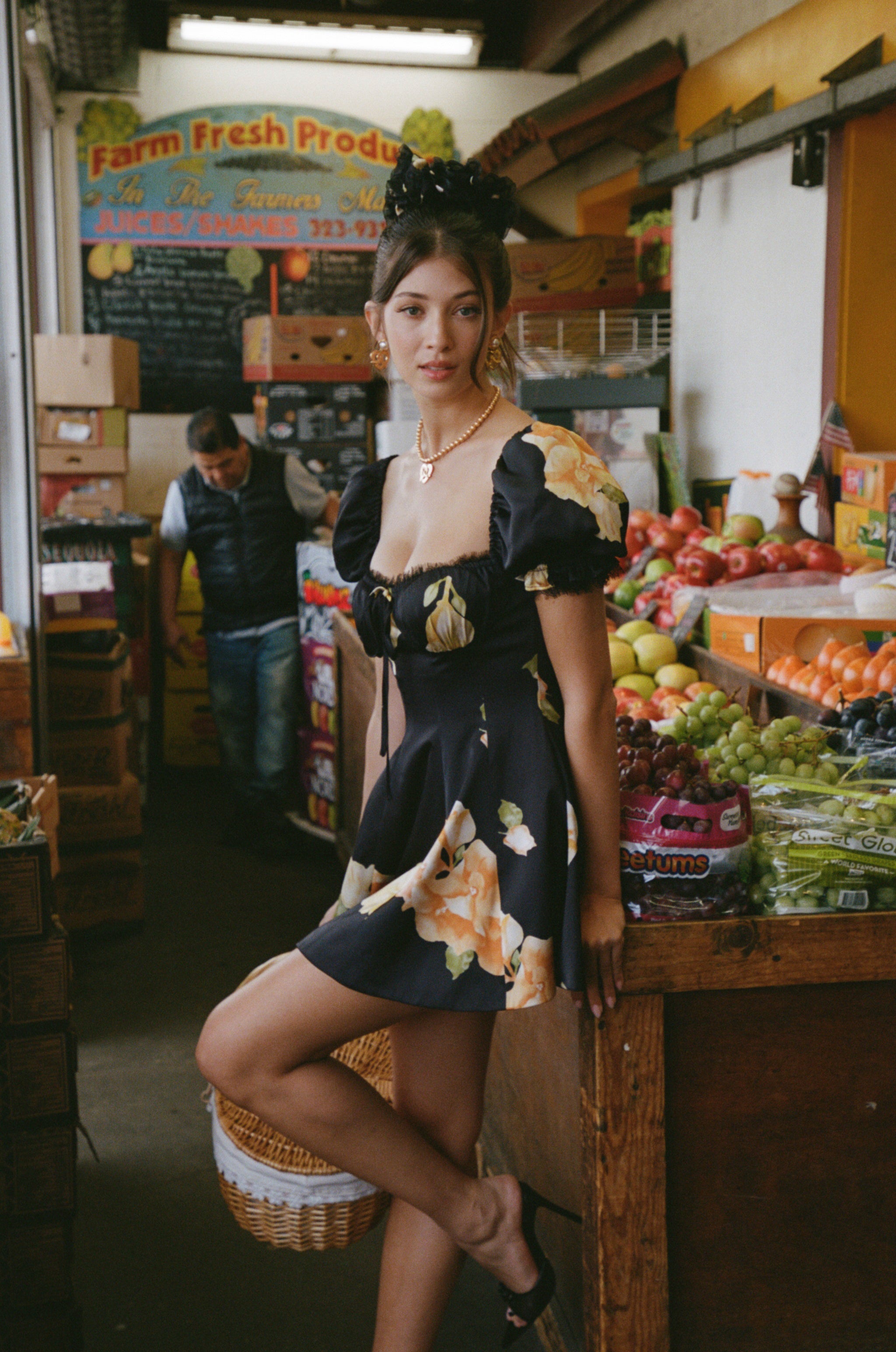 Alira Puff Sleeve Ruched Black Dress | Nana Jacqueline