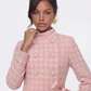 Bianca Tweed Bow Pink Double-Breasted Coat