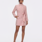 Bianca Tweed Bow Pink Double-Breasted Coat