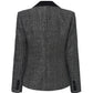 Maya Lapel Suit Jacket (Black & Silver)