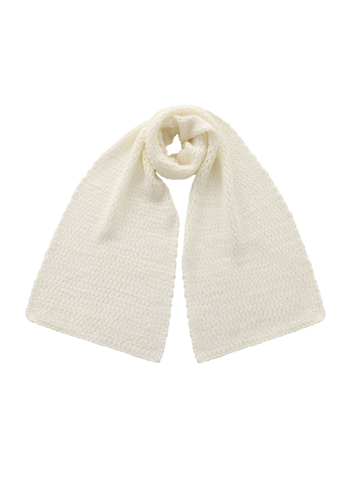 Alexis Cardigan + Scarf Set: White Knit Set for Resort Brunch