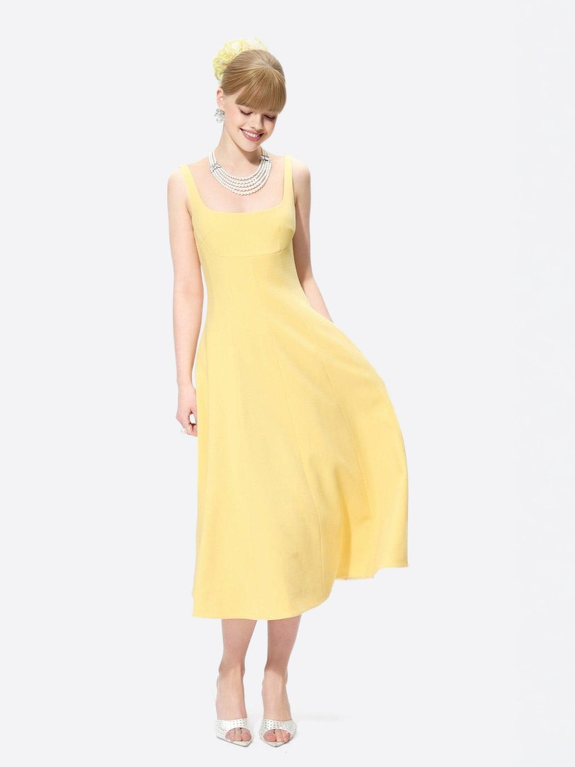 Josephine Dress: Yellow Midi Dress for Garden Party | Nana Jacqueline Yellow / L Josephine Dress: Yellow Midi Dress for Garden Party | Nana Jacqueline Yellow / L