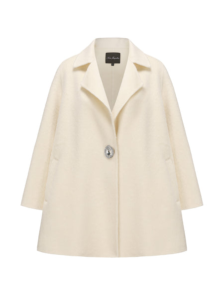 Olivia Coat: White Coat for Winter Formal Event | Nana Jacqueline