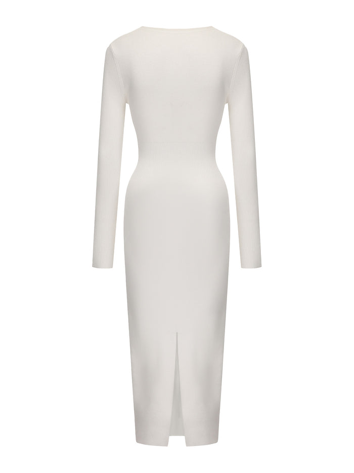 Rylee Knit Dress: White Midi Dress for Bridal Shower | Nana Jacqueline Rylee Knit Dress: White Midi Dress for Bridal Shower | Nana Jacqueline