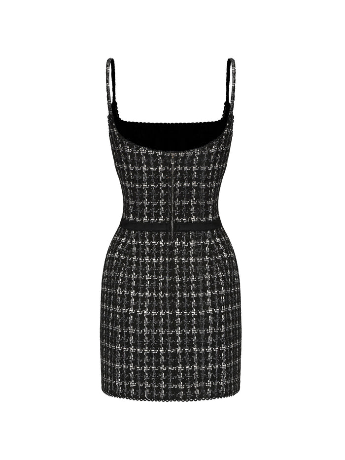 Nana Jacqueline Women's Talia Tweed Dress - Black - Mini dresses Nana Jacqueline Women's Talia Tweed Dress - Black - Mini dresses