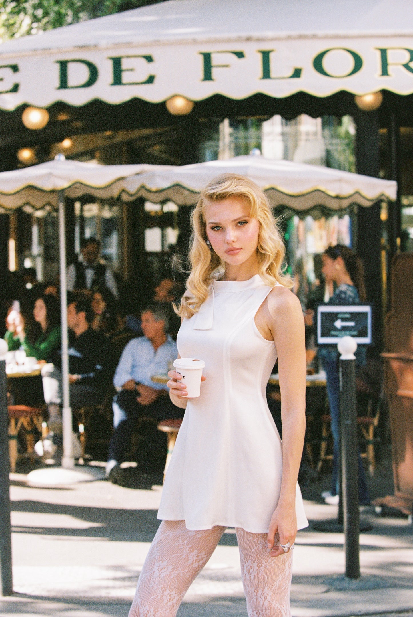 Lila Satin Mini Dress (White)