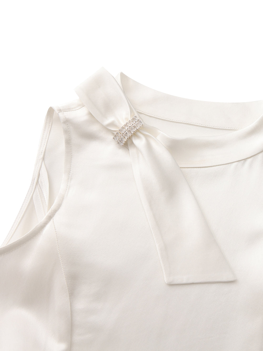 Lila Satin Mini Dress (White)