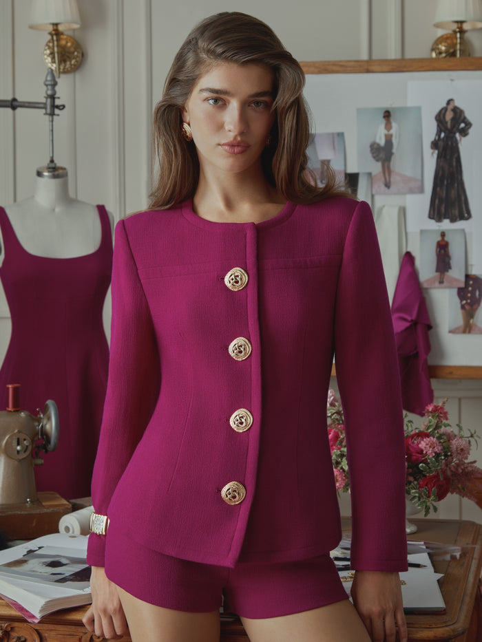 Violetta High Waist Purple Shorts, product image 2 of 17
