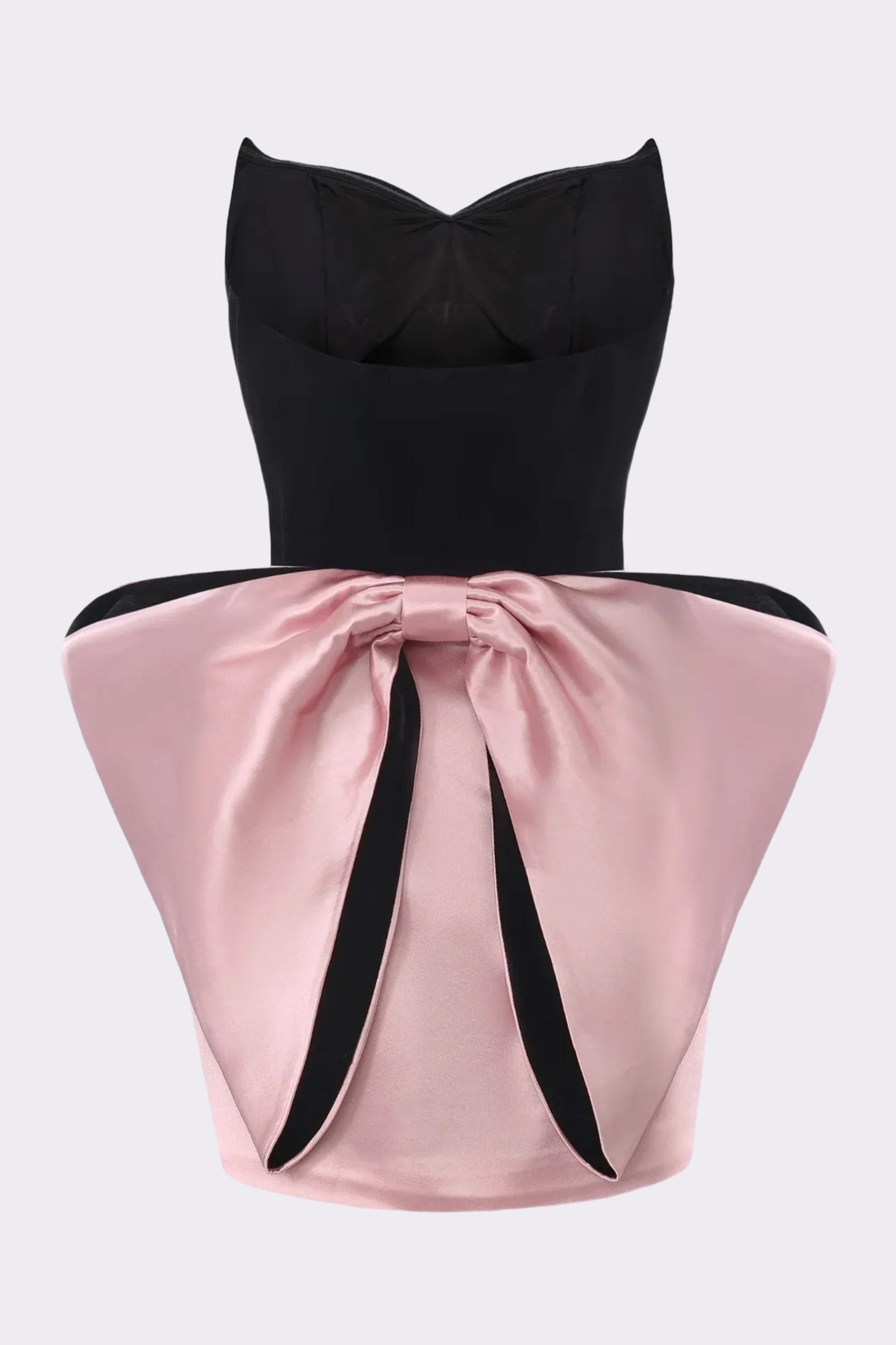 Amelia Bow Dress | Designer Velvet & Satin Strapless Mini Dress