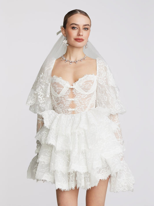 Penelope Lace Dress (White) (Final Sale)