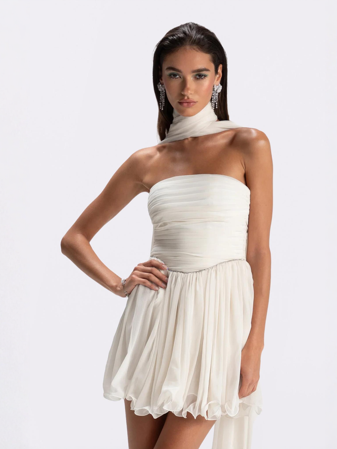 Nana Jacqueline Women's Chloe Dress - White - Mini Dresses Nana Jacqueline Women's Chloe Dress - White - Mini Dresses