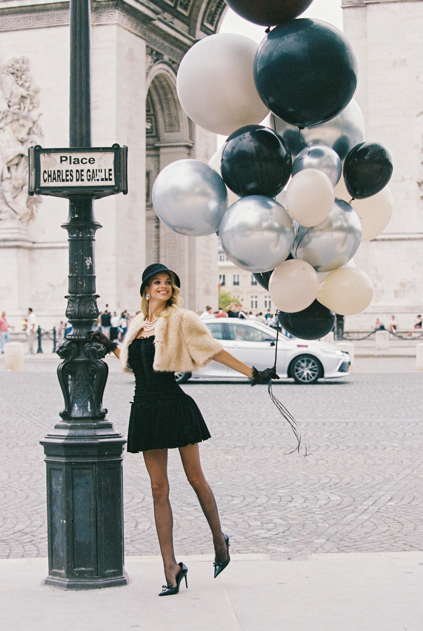 Thalia Cropped Faux Fur Jacket (Yellow)