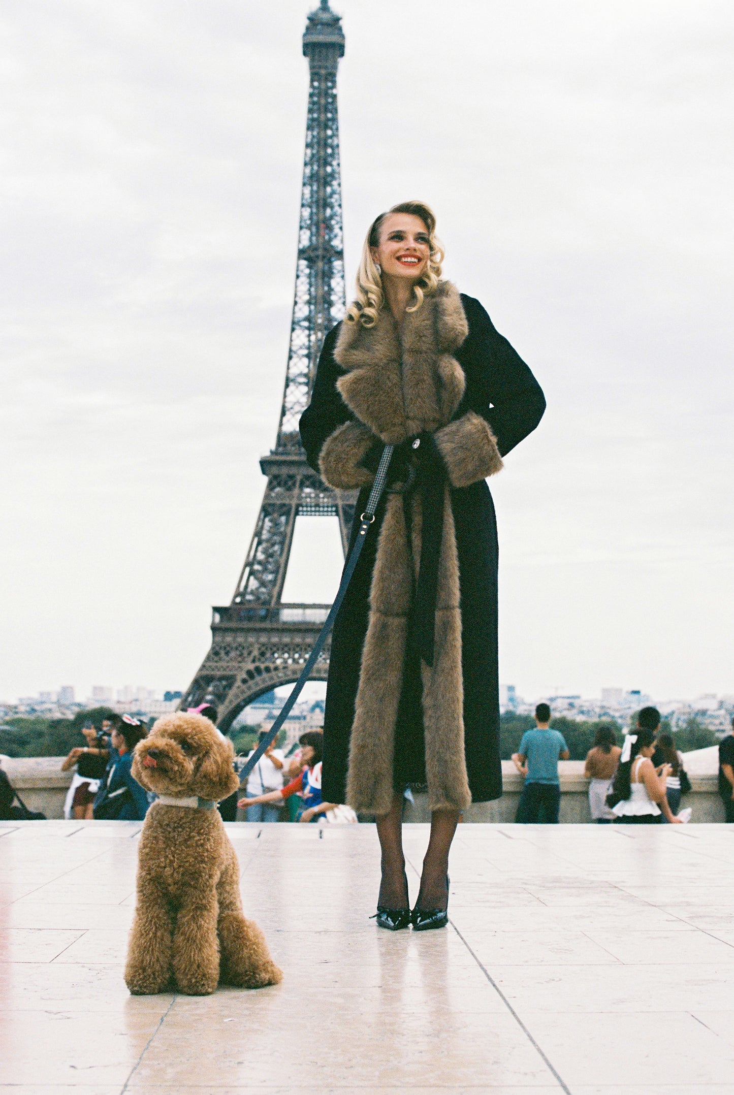 Adriana Faux Fur Coat (Black & Brown)