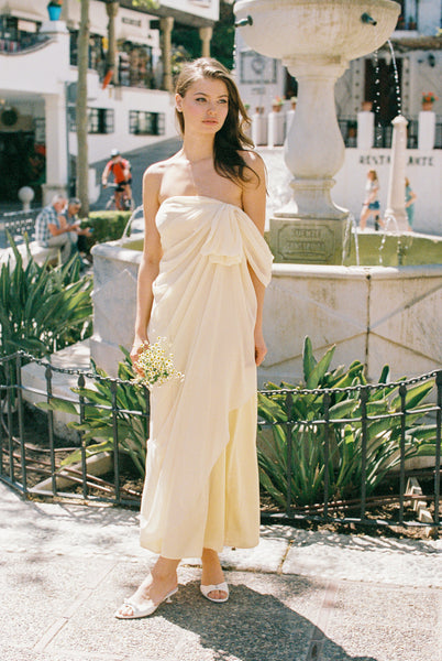 Lindsey Dress: Yellow Maxi Dress for Garden Wedding Guest | Nana