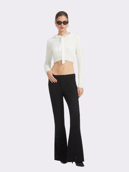 Lana Low-Rise Flared Black Trousers | Nana Jacqueline