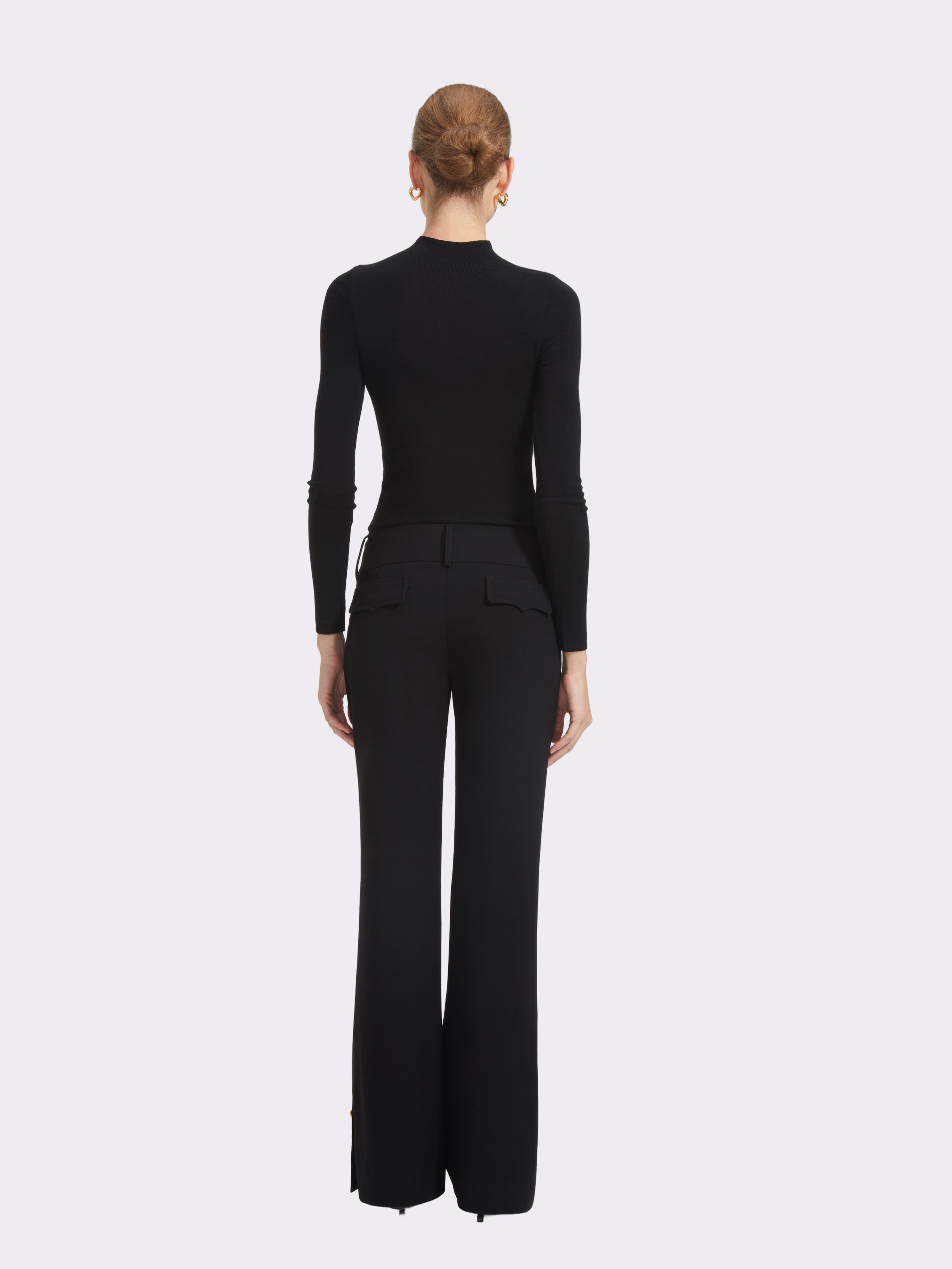Sloane Gold-Button Black Top