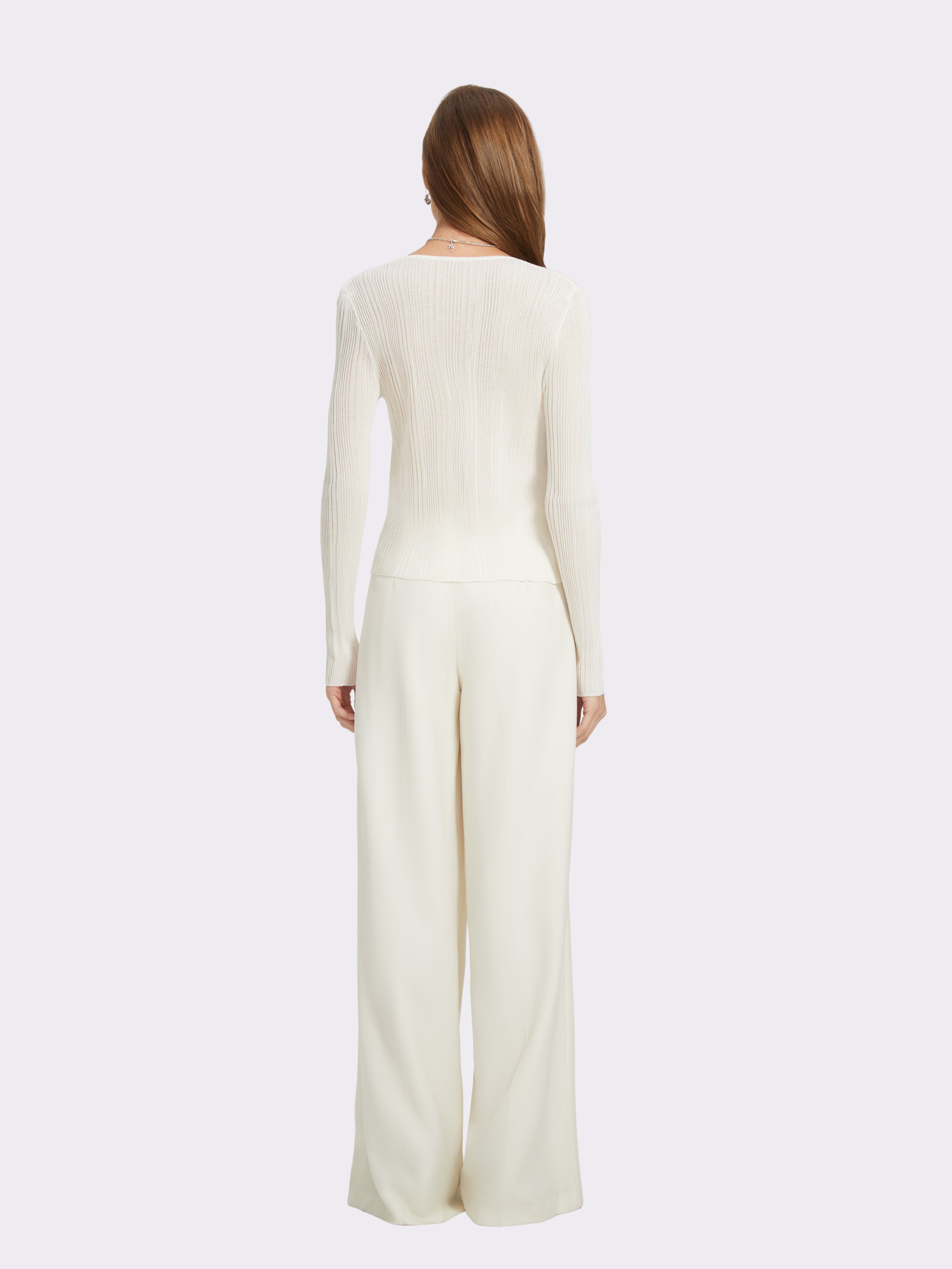 Maisie Heart-Button Off White Cardigan