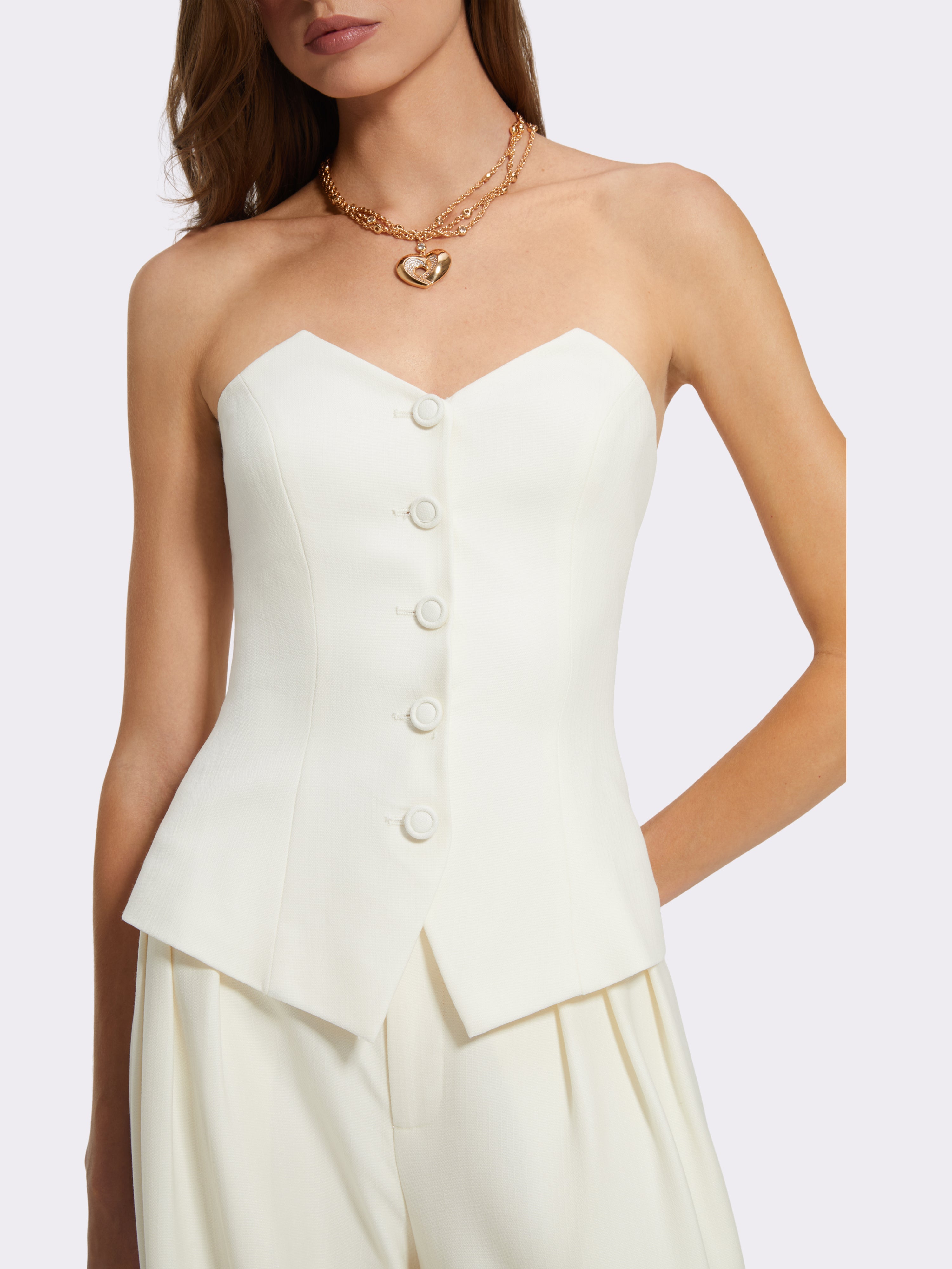 Minie Bandeau White Vest Top