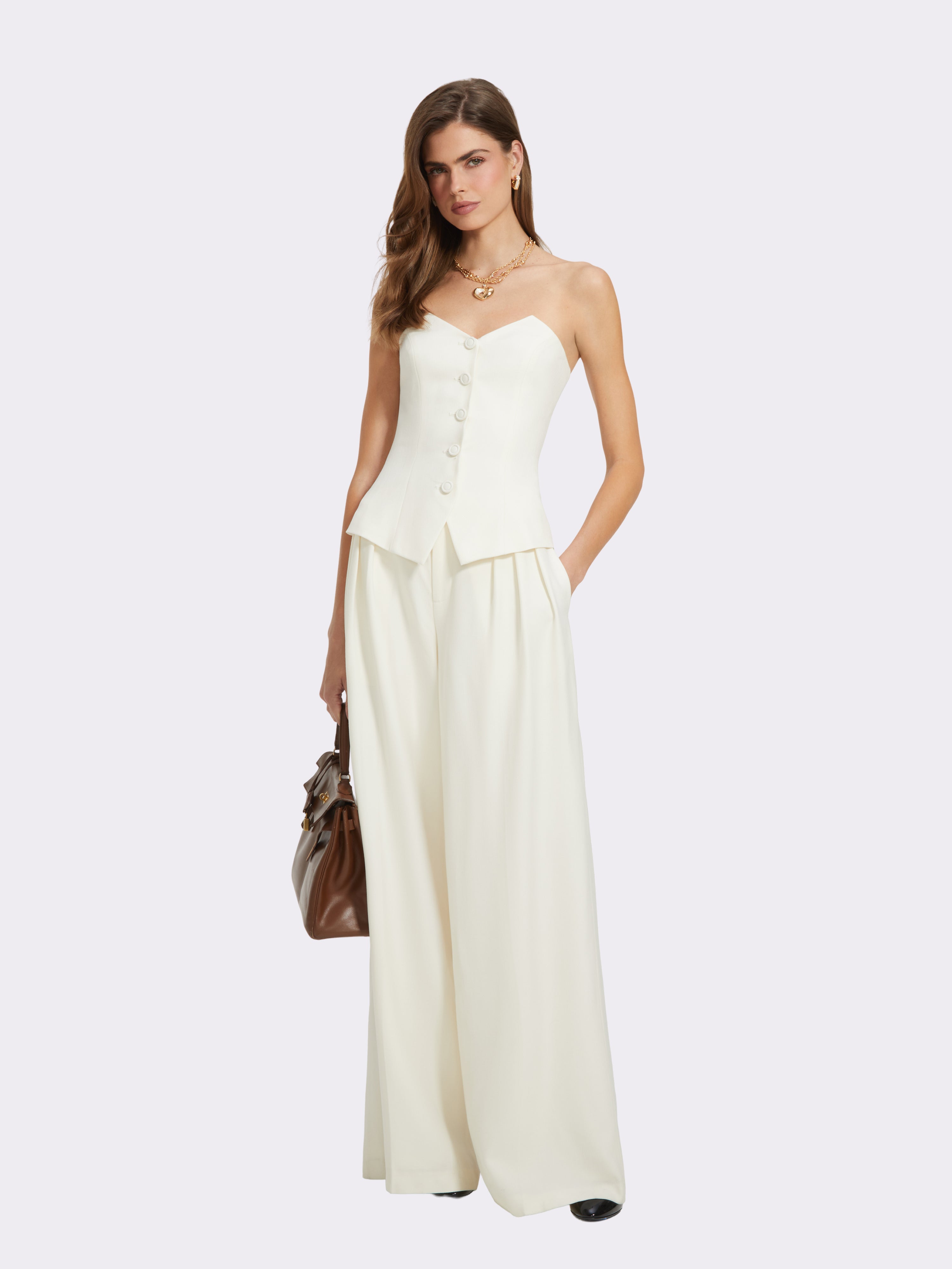 Minie Bandeau White Vest Top