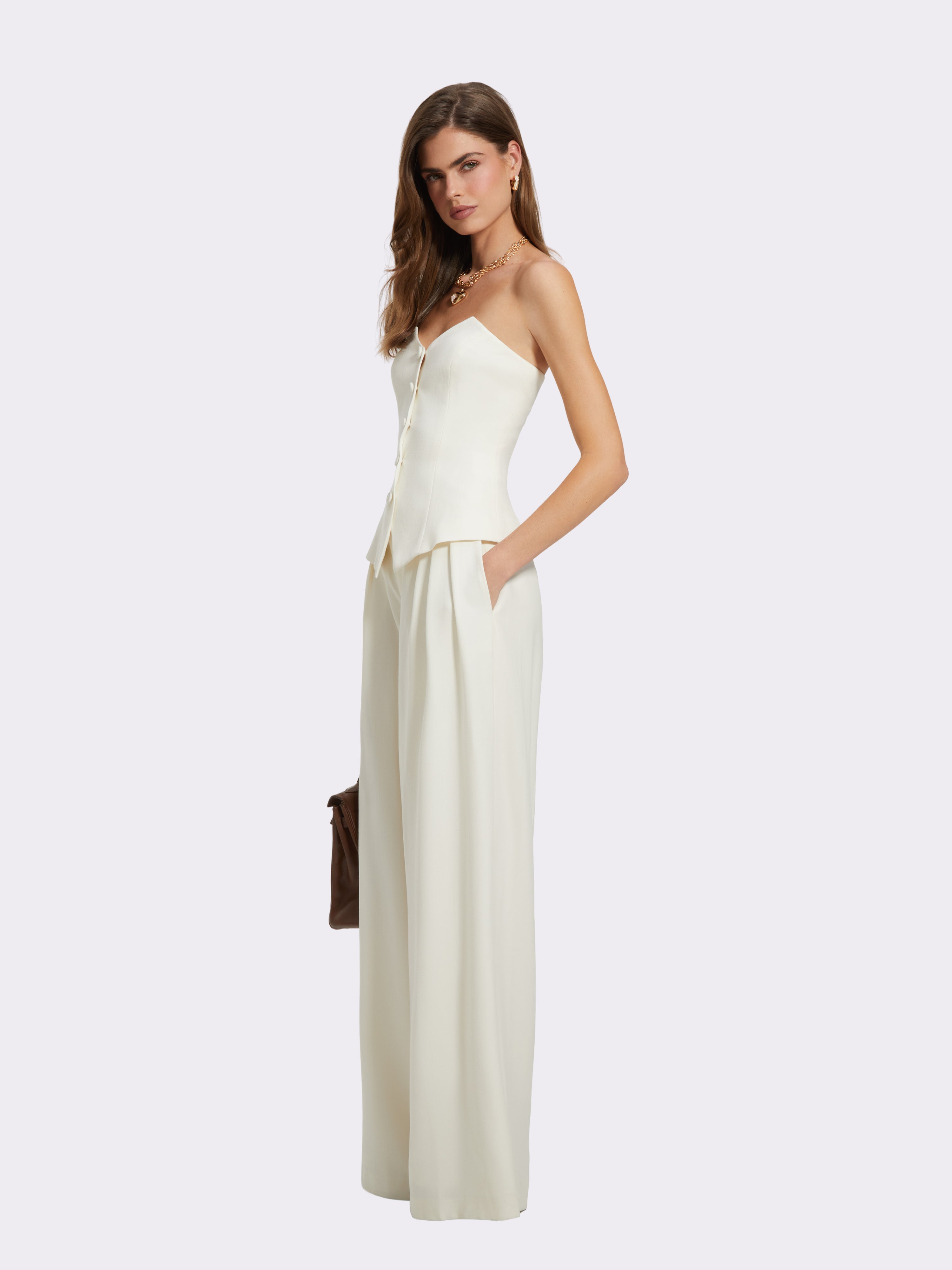 Minie Bandeau White Vest Top