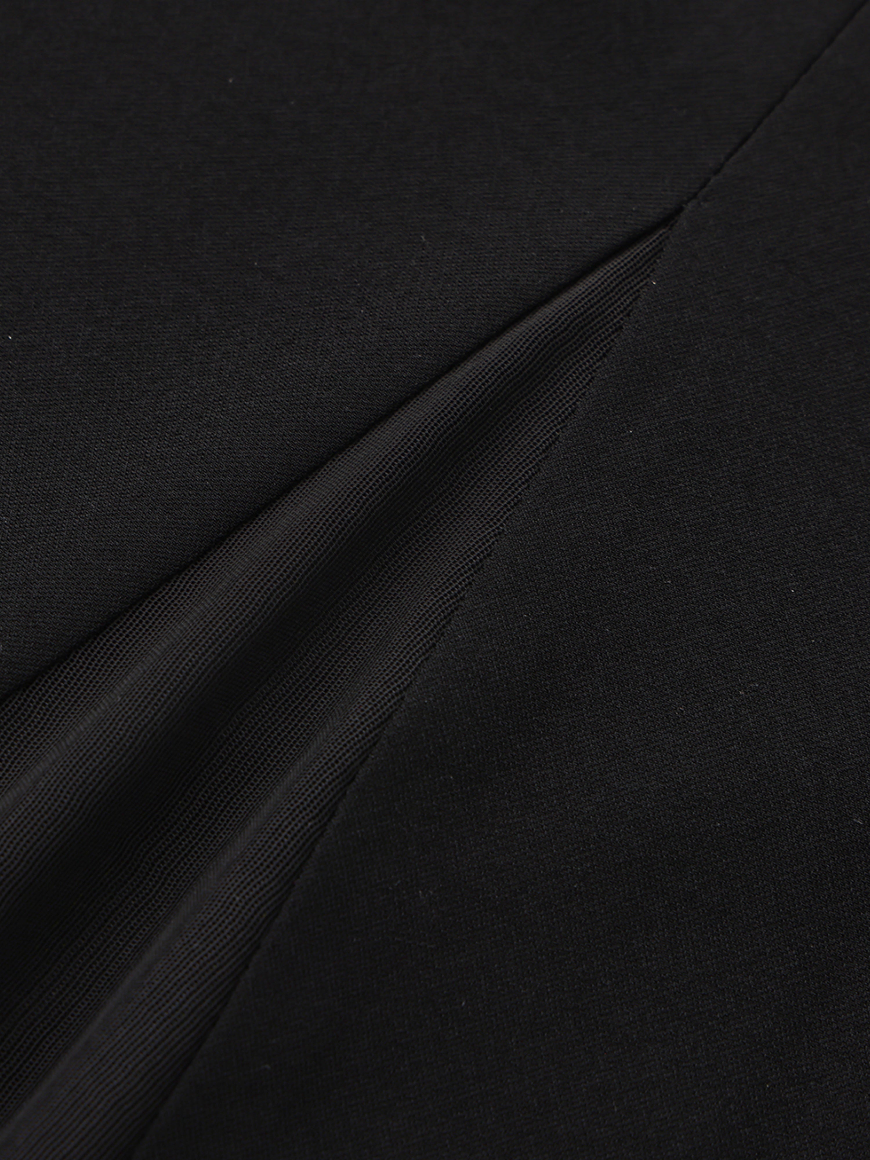 Oriana Mesh Panel Black Dress