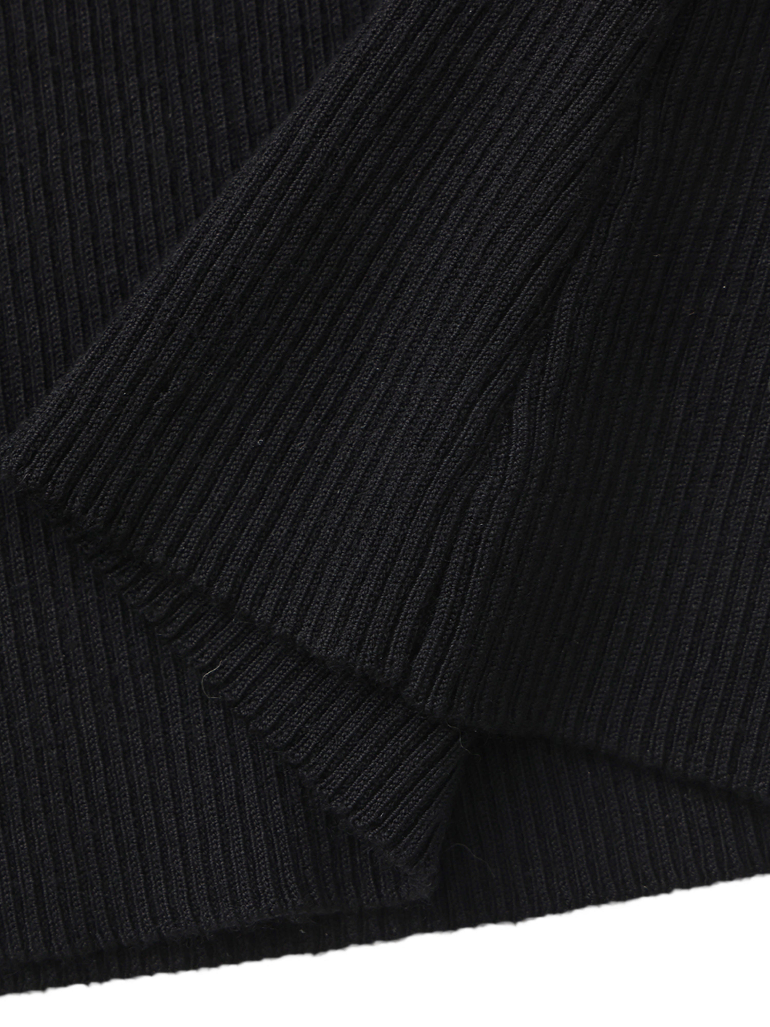 Effie Mock Neck Black Top