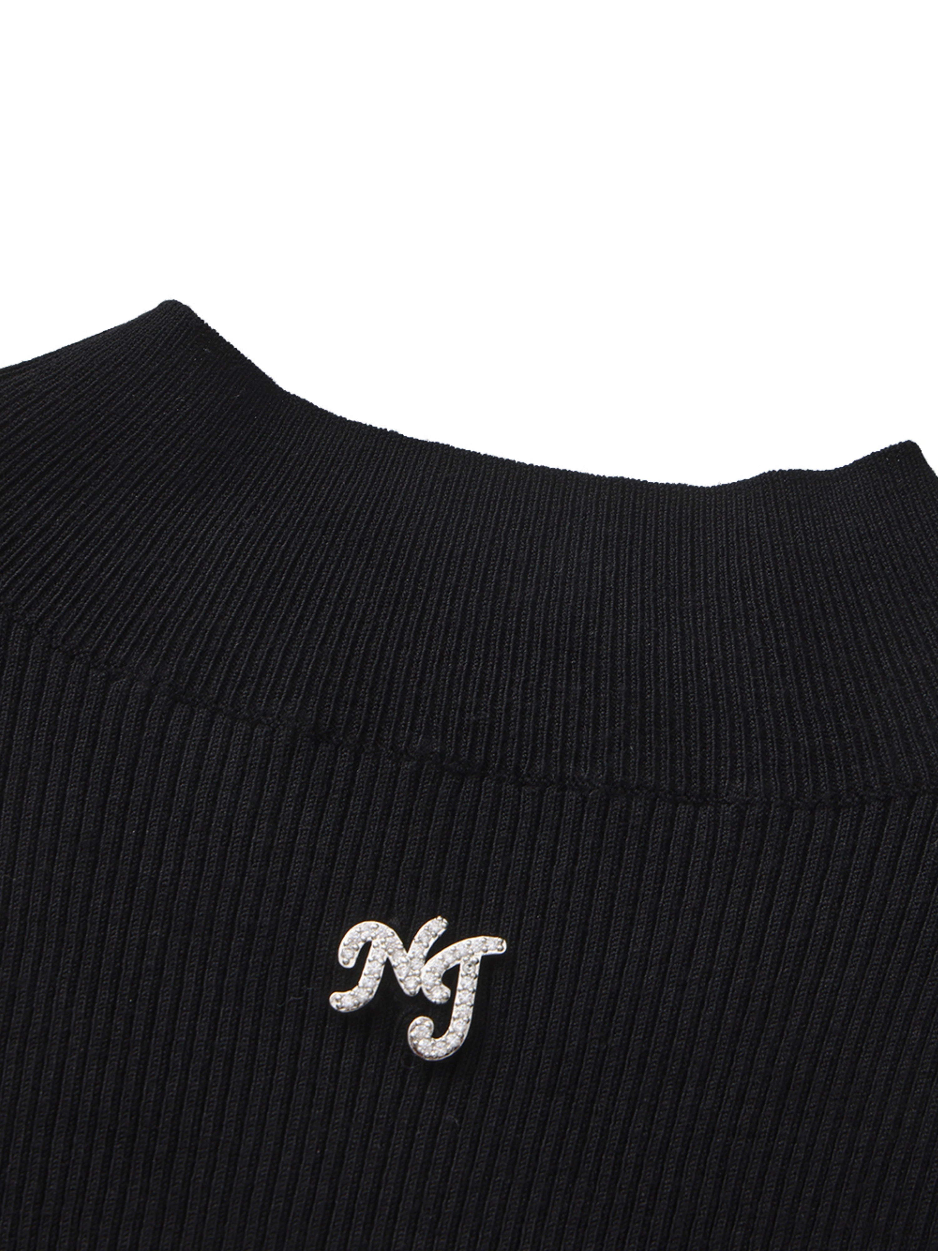 Effie Mock Neck Black Top