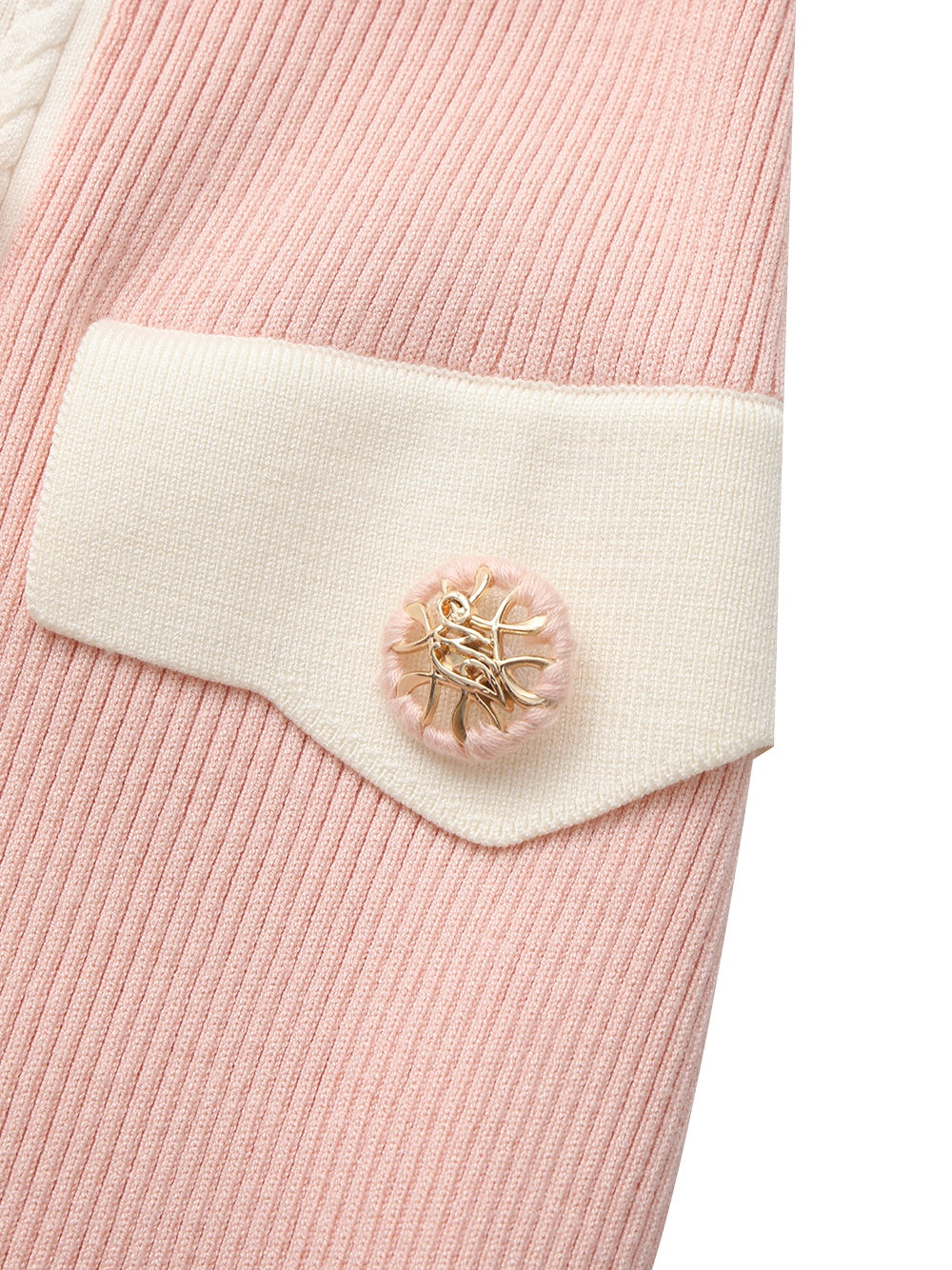 Giana Contrast Halter Knit Pink Maxi Dress