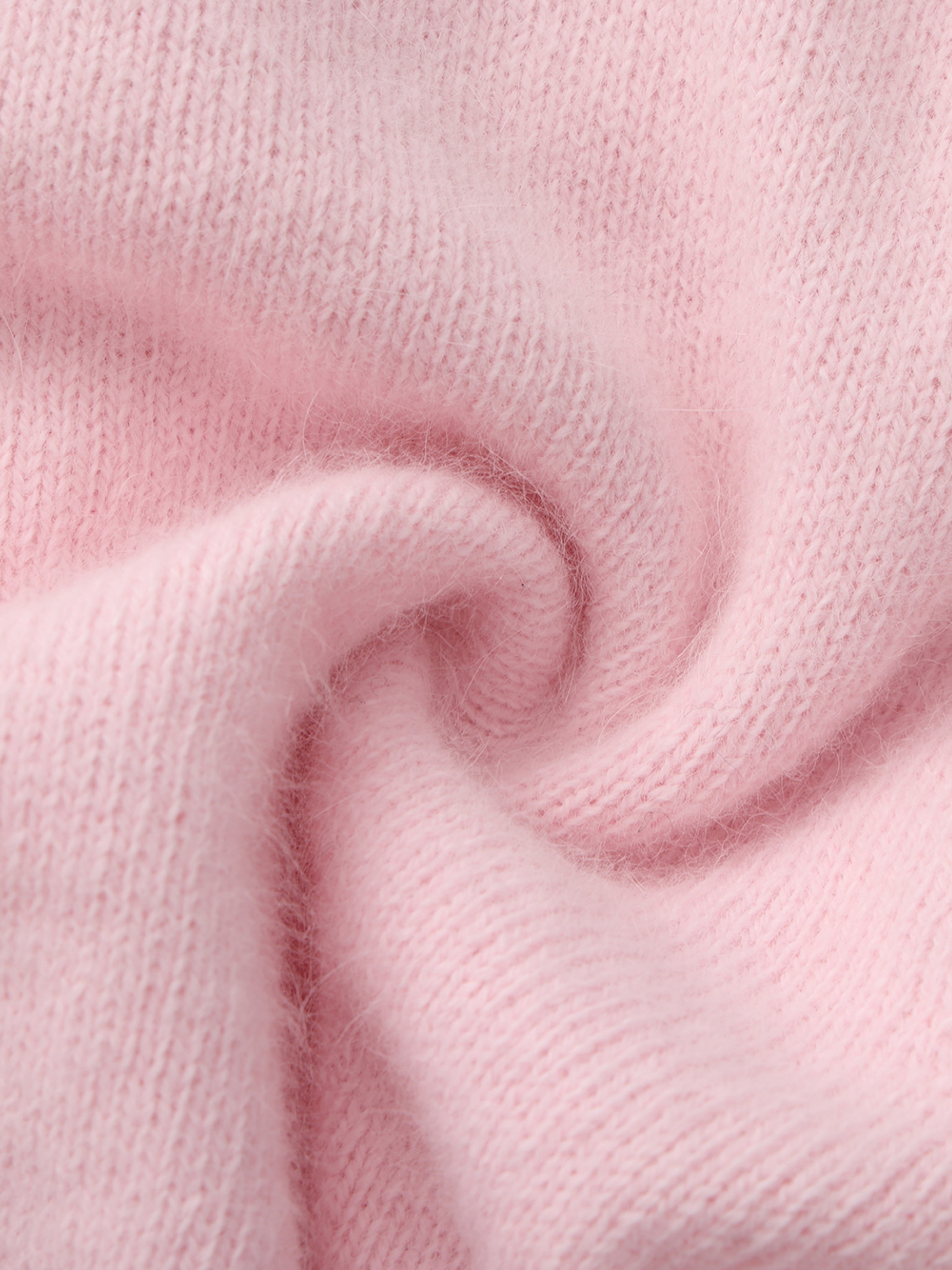 Loulou Bow-Collar Pink Cardigan