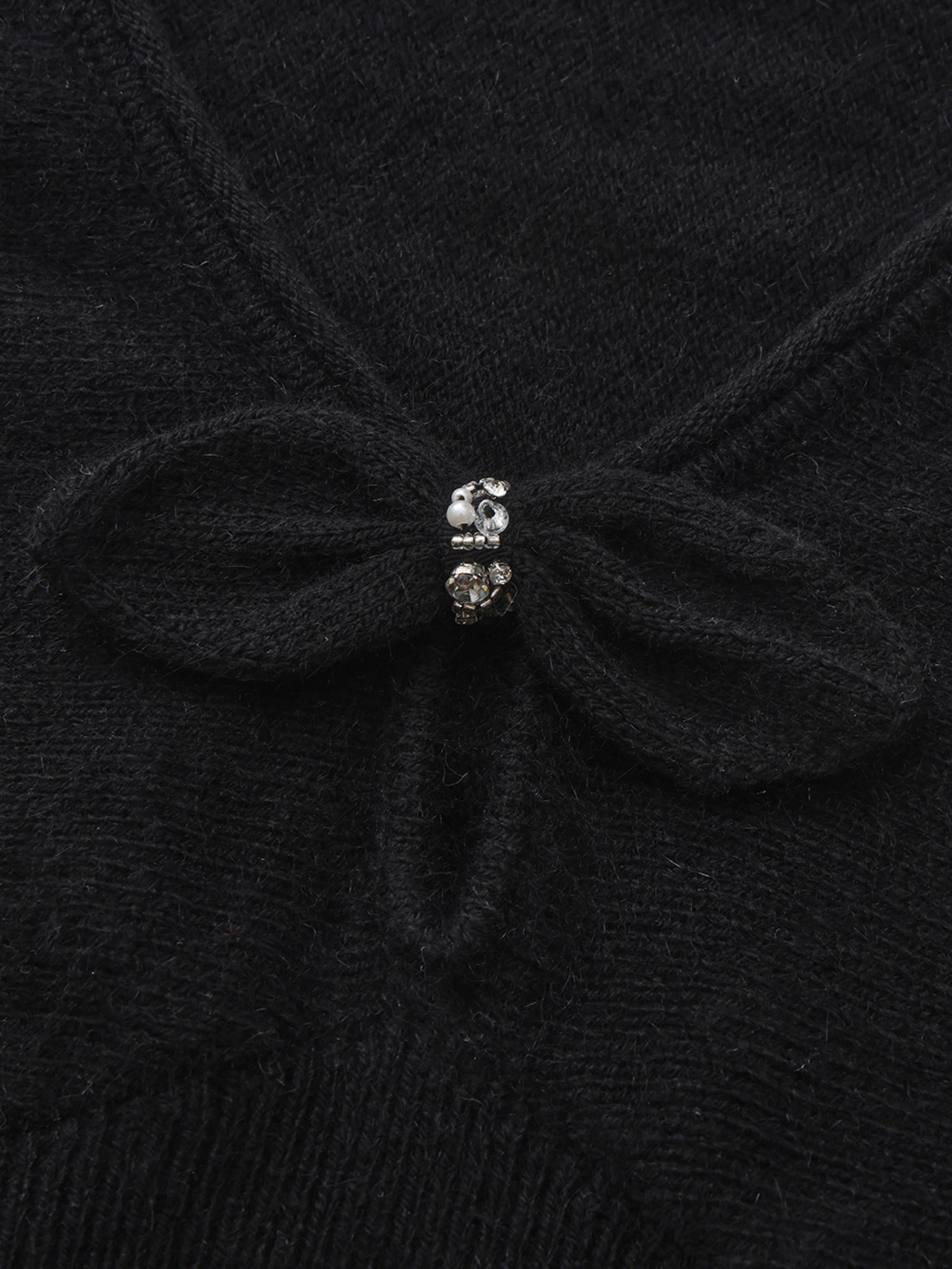 Bonnie Cinched Waist Black Knit Top