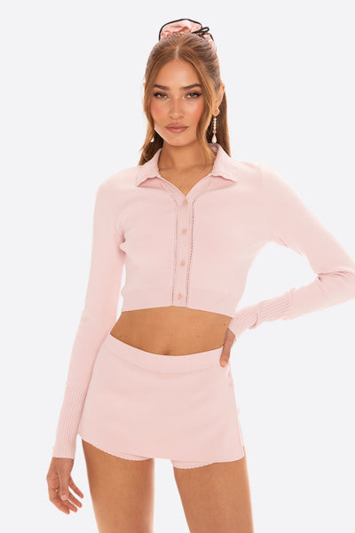Jenna Cardigan: Pink Knit Cardigan for Brunch | Nana Jacqueline