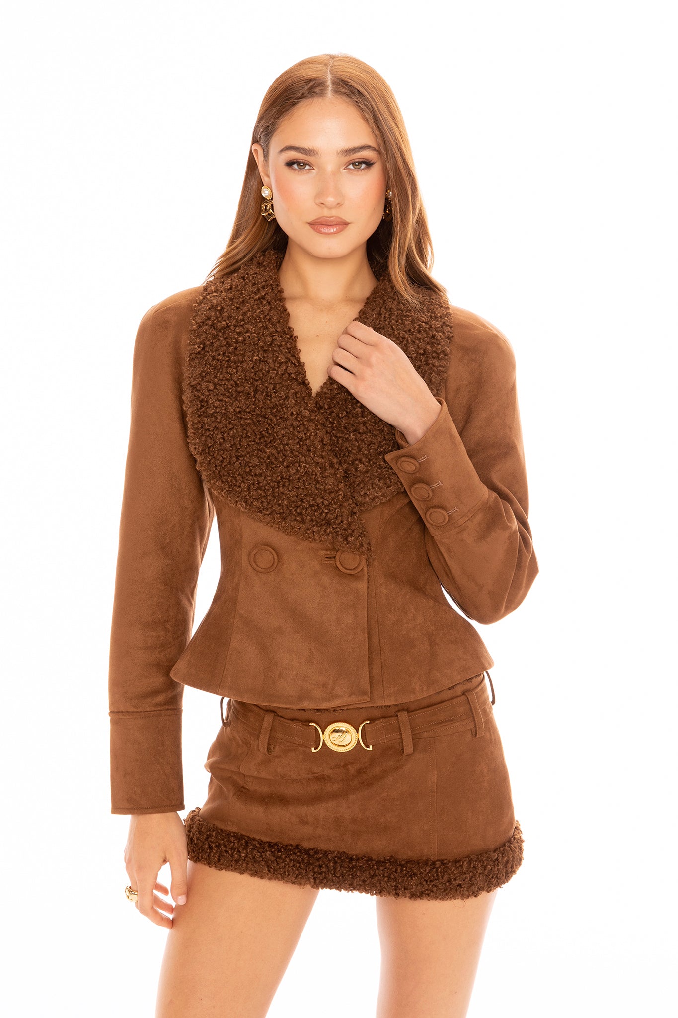 Celine Suede Coat (Brown)