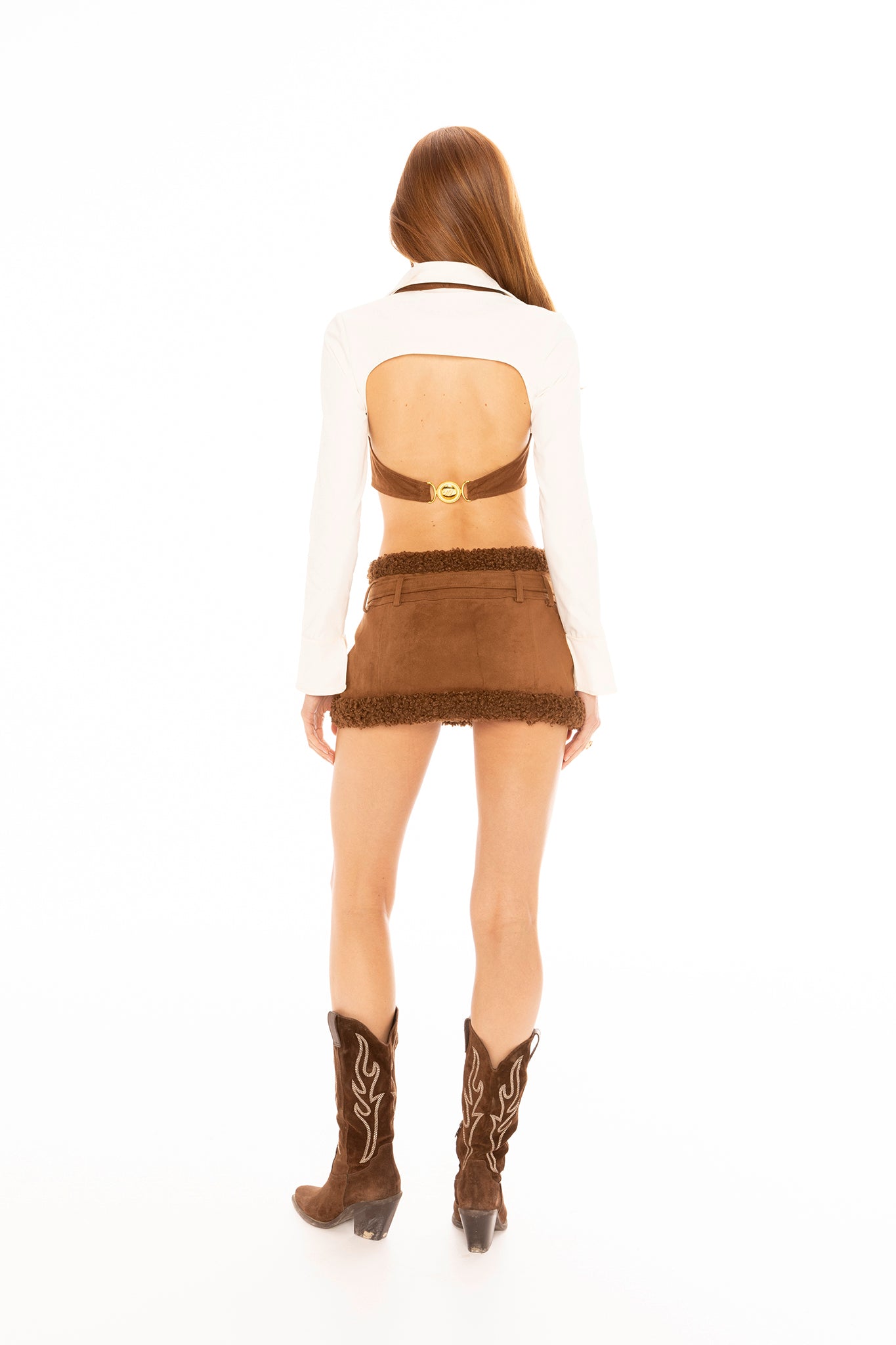 Celine Top (Brown & White)