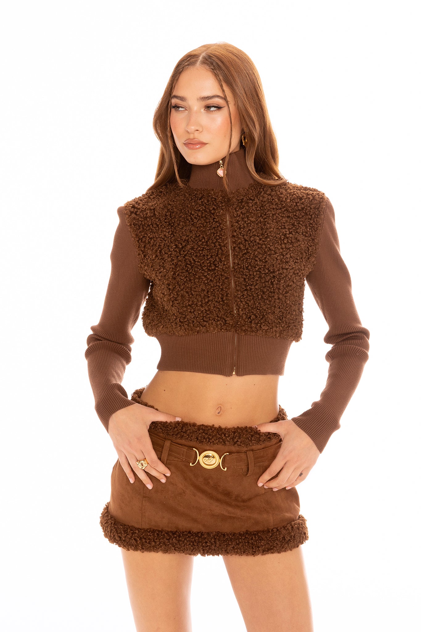 Hailey Knit Jacket (Brown)
