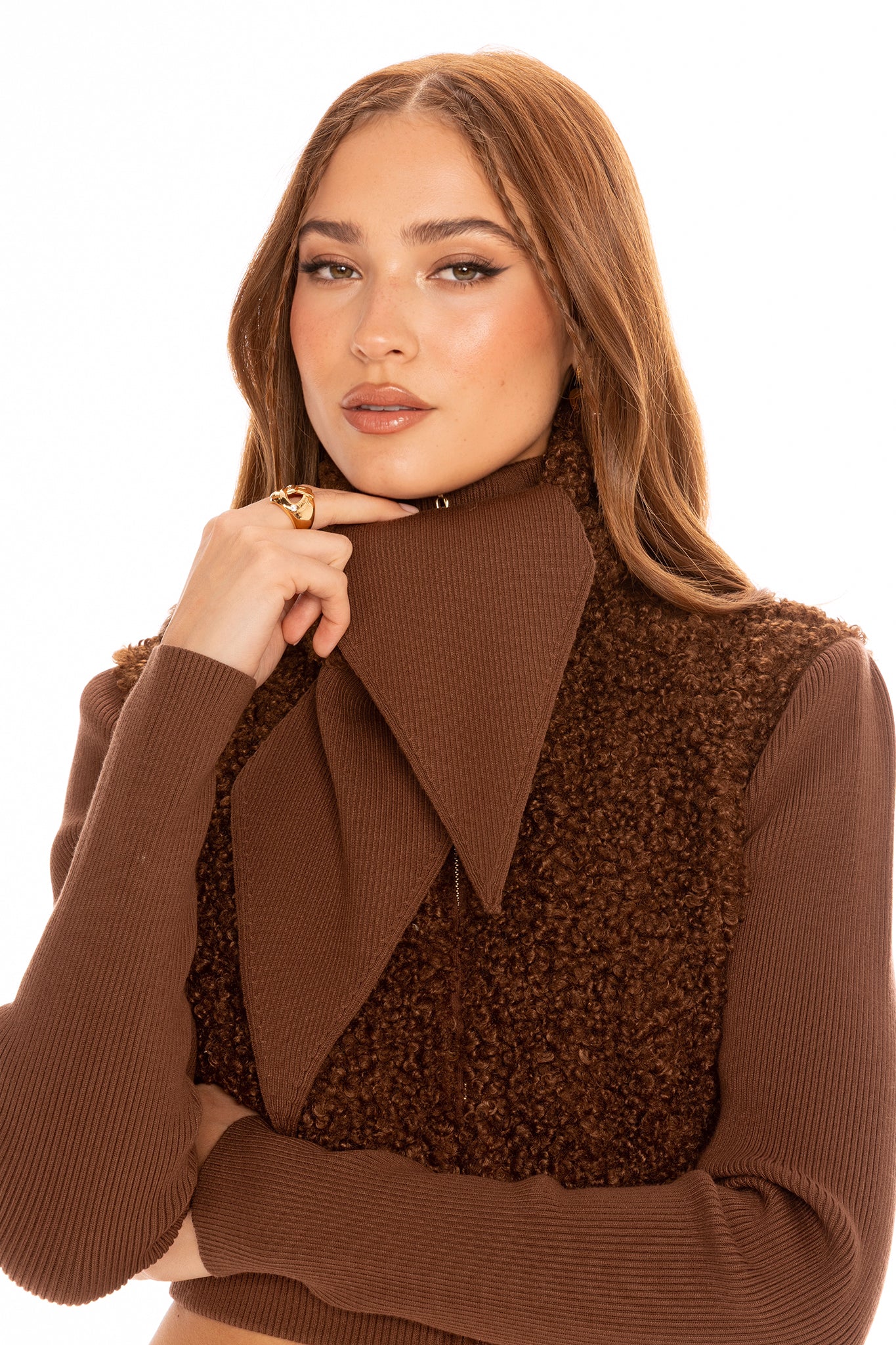 Hailey Knit Jacket (Brown)