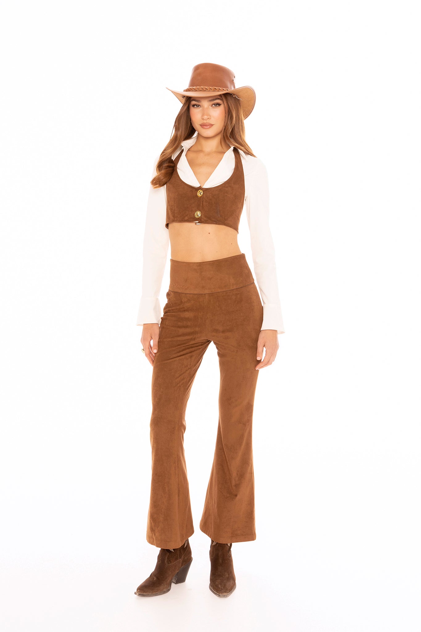 Hailey Flared Pants (Brown)